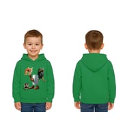 Unisex Brainrot Baskılı Çocuk Swaetshirt Kapüşonlu 3 İplik Şardonlu (Yeşil)