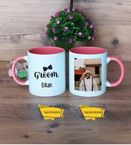 Groom Kupa Bardak Pembe Fotoğraflı