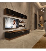 Decoraktiv Trendstyle 5 Mdf Tv Ünitesi Tv Sehpası - Ceviz Siyah (Siyah - Ceviz)