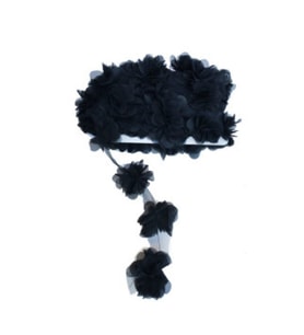 Çiçek tül laz.kes.büyük siyah p10yard(120çiçek)-