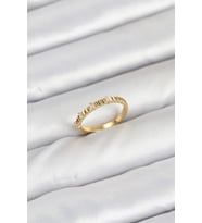 Pirinç Gold Renk Lazer Kesim Kadın Yüzük (Karışık)
