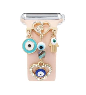 Apple Watch Kordon Süsü Charm Kalp ve Nazar Boncuğu