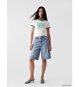 LCW Jeans İndigo Bermuda Fit Kadın Jean Şortolon
