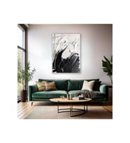 Soyut Temalı Cam Tablo Modern Sade Şık Siyah ve Beyaz Salon Ev Dekorasyon Cam Duvar Tablosu