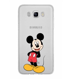 Samsung Galaxy J7 2016 Kapak Mickey Mouse Tasarımlı Şeffaf Silikon Kılıf