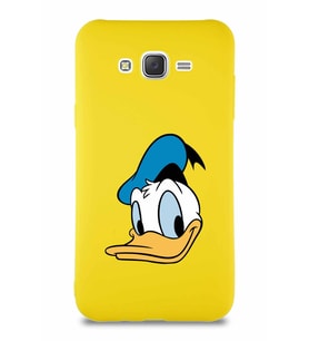 Samsung Galaxy J7 Core Soft Premier Kapak Donald Duck-B Tasarımlı Silikon Kılıf - Sarı (Şeffaf)
