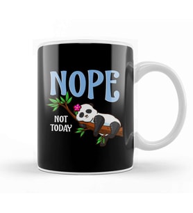 Cute & Funny Nope Not Today Lazy Napping Panda Kupa Bardak Porselen