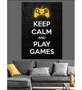 Keep Calm Oyun Posteri Dekoratif Kanvas - Mdf Ahşap Tablo