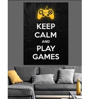 Keep Calm Oyun Posteri Dekoratif Kanvas - Mdf Ahşap Tablo