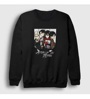 Presmono Unisex Siyah Team Anime Attack On Titan Sweatshirt 125181tt
