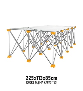SGS KATLANIR ÇALIŞMA TEZGAHI ALÜMİNYUM 225*113*85 CM SGS922