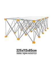SGS KATLANIR ÇALIŞMA TEZGAHI ALÜMİNYUM 225*113*85 CM SGS922