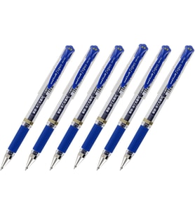 Signo UM-153 Jel Mürekkep Roller Kalem, 1,0 mm, Geniş Noktalı, Mavi Mürekkep, 6'lı Paket