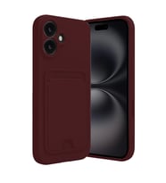 Apple İphone 16 Kılıf Kelvin Kartvizitli Silikon - Bordo
