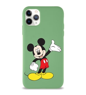 Apple iPhone 11 Pro Uyumlu Lansman Kılıf Mickey Mouse Tasarımlı Altı Kapalı İçi Kadife Kaplı  Kapak (Şeffaf)