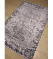 KASHE HALI ÇİZGİ 4210 GRİ SİYAH MODERN SALON HALISI 160X230 CM