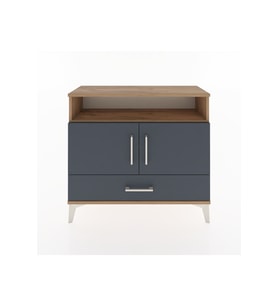 Arges Şifonyer 3 Raflı Tek Çekmeceli 2 Kapaklı 88x30x80 Çam-Antrasit