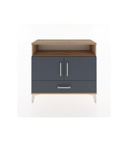 Arges Şifonyer 3 Raflı Tek Çekmeceli 2 Kapaklı 88x30x80 Çam-Antrasit