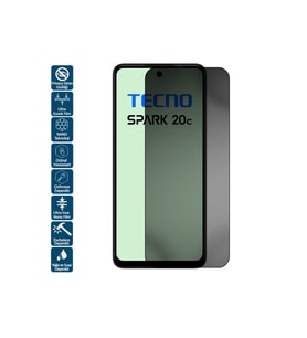 Tecno Sperk 20C Privacy Hayalet Ekran Koruyucu Film (Siyah)