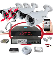 4' lü 5 MP 1940P Sensör 6 Megapiksel Sony Lens Metal Kasa IP Güvenlik Kamerası Seti_BS 748IP