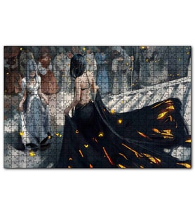 Cakapuzzle Fantastik Sanat Siyah Giyimli Kraliçe Ve Halk Görseli Puzzle Yapboz MDF (Ahşap) (120 Parça)