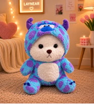Kapşonlu Puffy Momo Monster Peluş Ayıcık – Sevimli Ayı Peluş Oyuncak