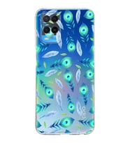 PrintiFy Oppo A54 4G ile Uyumlu Nazar Boncuğu 3 Baskılı Kamera Korumalı Şeffaf Silikon Kılıf