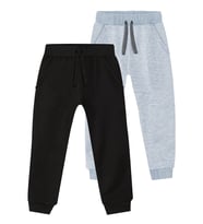 Basic Unisex Siyah-Gri Melanj 2'li Eşofman Altı