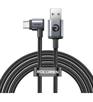 USB-A to Type-C 90° 3A Hızlı Şarj ve Data Kablosu 2 Metre