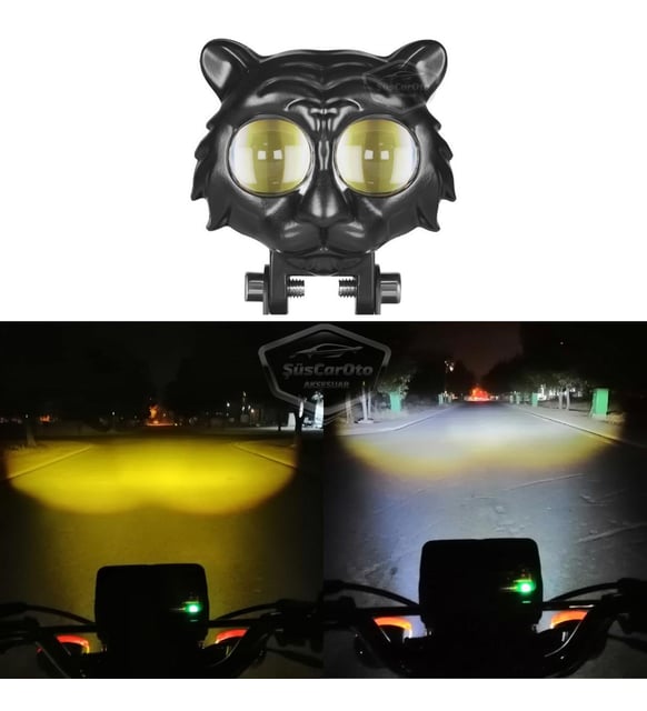 Kedi Göz Sis Farı Çift Renk Sarı-Beyaz Araç Motosiklet Off Road Led ...