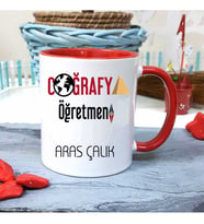 Coğrafya Öğretmenine Özel Öğretmenler Günü Hediyesi Kişiye Özel Kupa Bardak