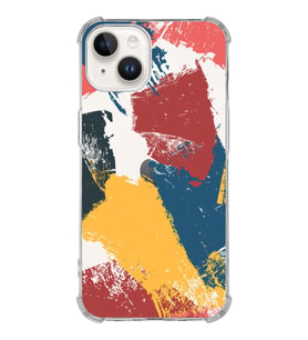 Apple iPhone 14 Plus Uyumlu Köşe Korumalı Antişok Kapak Brush Stroke Tasarımlı Şeffaf  Kılıf