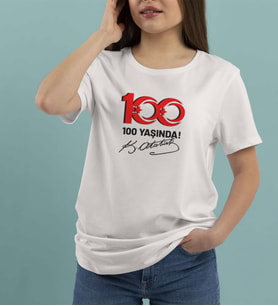 BK Gift 29 Ekim Tasarımlı Kadın Beyaz T-shirt-6, Arkadaşa Hediye, 29 Ekim Hediyesi Hediyesi, Trend Tişört, 100.Yıl Hediyesi