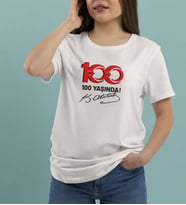 BK Gift 29 Ekim Tasarımlı Kadın Beyaz T-shirt-6, Arkadaşa Hediye, 29 Ekim Hediyesi Hediyesi, Trend Tişört, 100.Yıl Hediyesi
