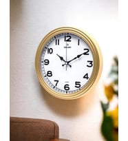 Klasik Kadran Gold Sarı Renk Sessiz Akar 30 Cm Duvar Saati