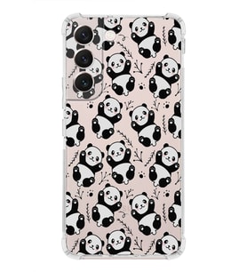 Samsung Galaxy S22 Plus Uyumlu Köşe Korumalı Antişok  Kapak Panda Tasarımlı Şeffaf  Kılıf
