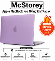 MacBook Pro 16 Touch Bar Uyumlu Sert Kapak Hardcase Mat Yüzey İnce Hafif Darbe Çizilme Koruma A2141 Lila