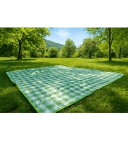 Pinteres Piknik Örtüsü 200x150 cm Su Geçirmez Çift Katlı Kamp ve Plaj Örtüsü (Yeşil)
