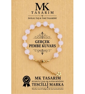 GERÇEK PEMBE KUVARS BİLEKLİK 11000.001 RAHATLATICI-ENERJİ-STRES BİLEKLİĞİ