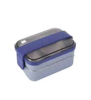 VAGONLIFE BL20183 PASLANMAZ ÇELİK YEMEK KABI - LUNCH BOX 2 KATLI 3 BÖLMELİ 1200 ML MAVİ