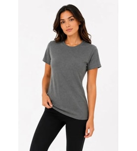Basic Tişört Bisiklet Yaka Kısa Kol Günlük Yazlık Slim Fit T-Shirt - Antrasit