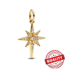Lines Bijuteri Gold Renk Işıltılı Kuzey Yıldızı Sallantılı Charm