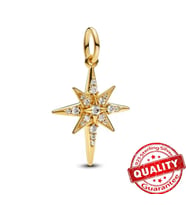 Lines Bijuteri Gold Renk Işıltılı Kuzey Yıldızı Sallantılı Charm