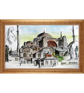 ALTIN ÇERÇEVELİ PASPARTULU TABLO CR992