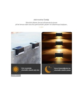 WaterProof Solar Merdiven Lambası 4 Adet