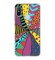 PrintiFy Xiaomi Mi A2 ile Uyumlu 1mm Slim Fit Retro Renkler 4 Baskılı Şeffaf  Kılıf