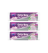 Büzgülü Çöp Torbası Kiraz Çiçeği Kokulu 15'li Orta Boy 55 x 60 cm Üçlü Paket