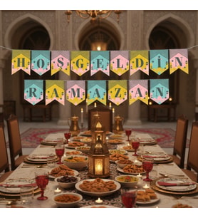 Ramazan Renkli Banner Süs - Hoşgeldin Ramazan