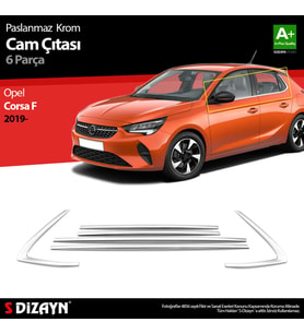 Opel Corsa F Krom Cam Çıtası 6 Prç. 2019 Üzeri