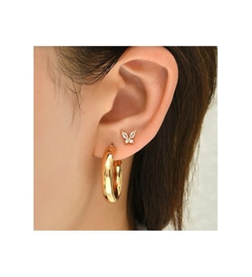 Heppii Gold Renkli Kelebek Helix Piercing Tragus Lob Conch 8 mm (Çok Renkli)